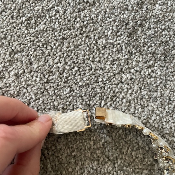 Rhinestone and Pearl Wedding Bridesmaid Bride Belt 34” with Clasp - Picture 3 of 6